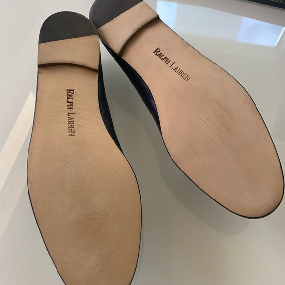 Ralph Lauren silver/navy leather loafers - Picture 5 of 7